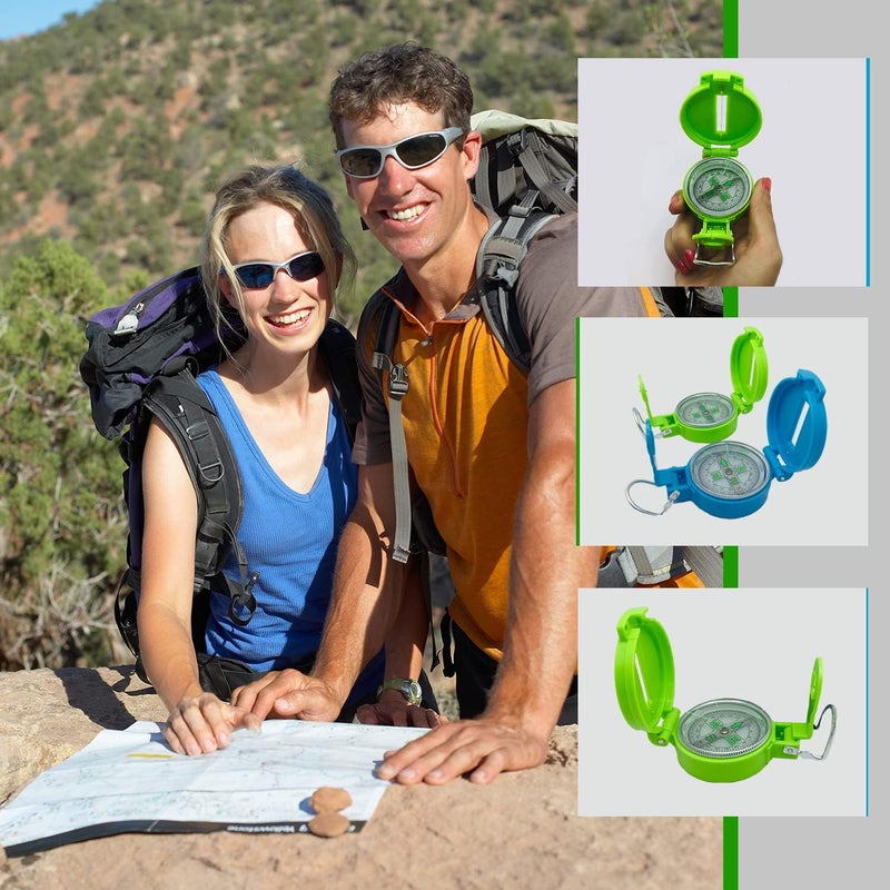 TurnOnSport 2-Pack Lensatic Compasses Hiking Backpacking Orienteering Compass Navigation - Boy Scout Compass for Kids | Professional Field Compasses for Map Reading - Best Survival Gifts - Image 5